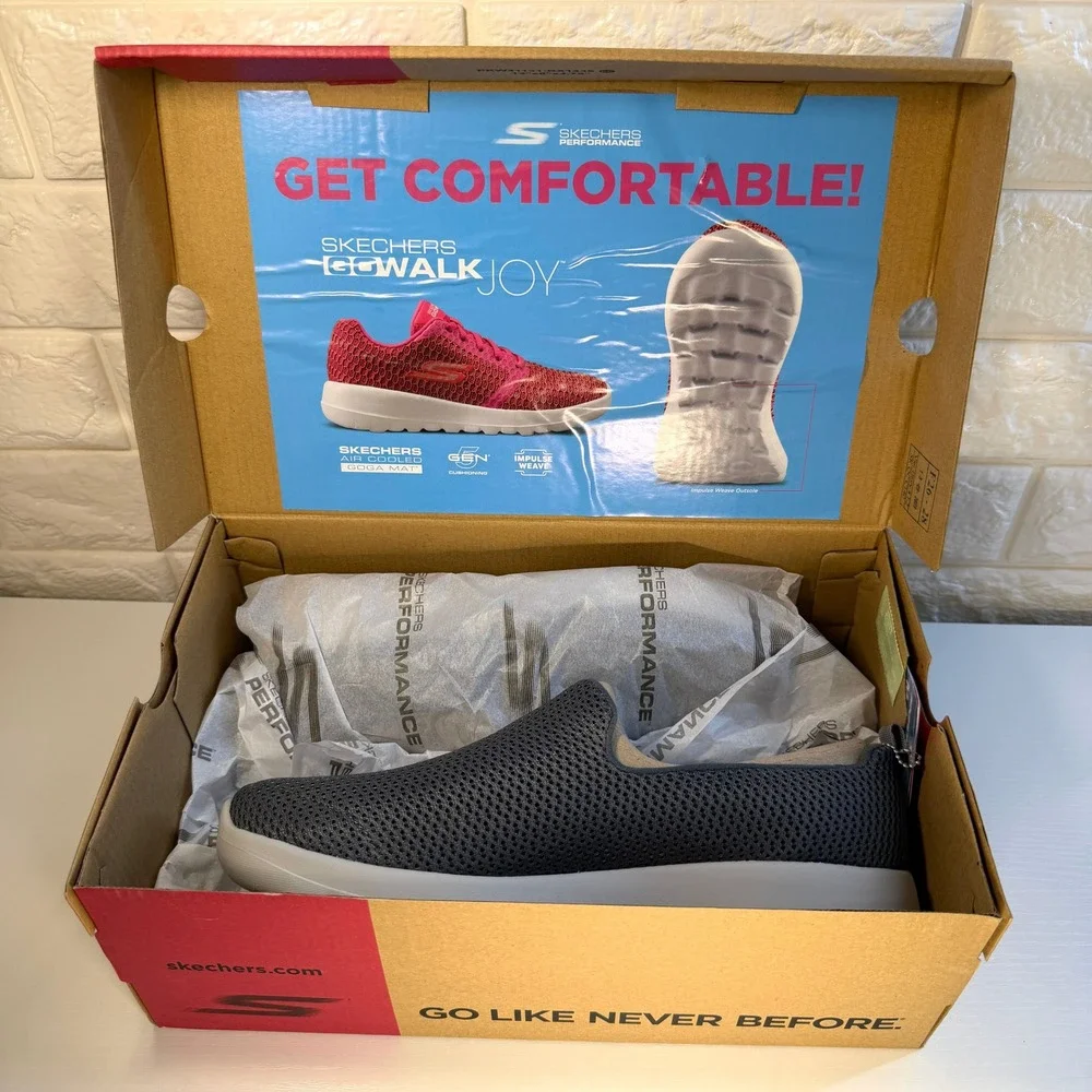 Skechers GOwalk Joy Womens 9.5 Wide Charcoal New Walking Shoes 15600W